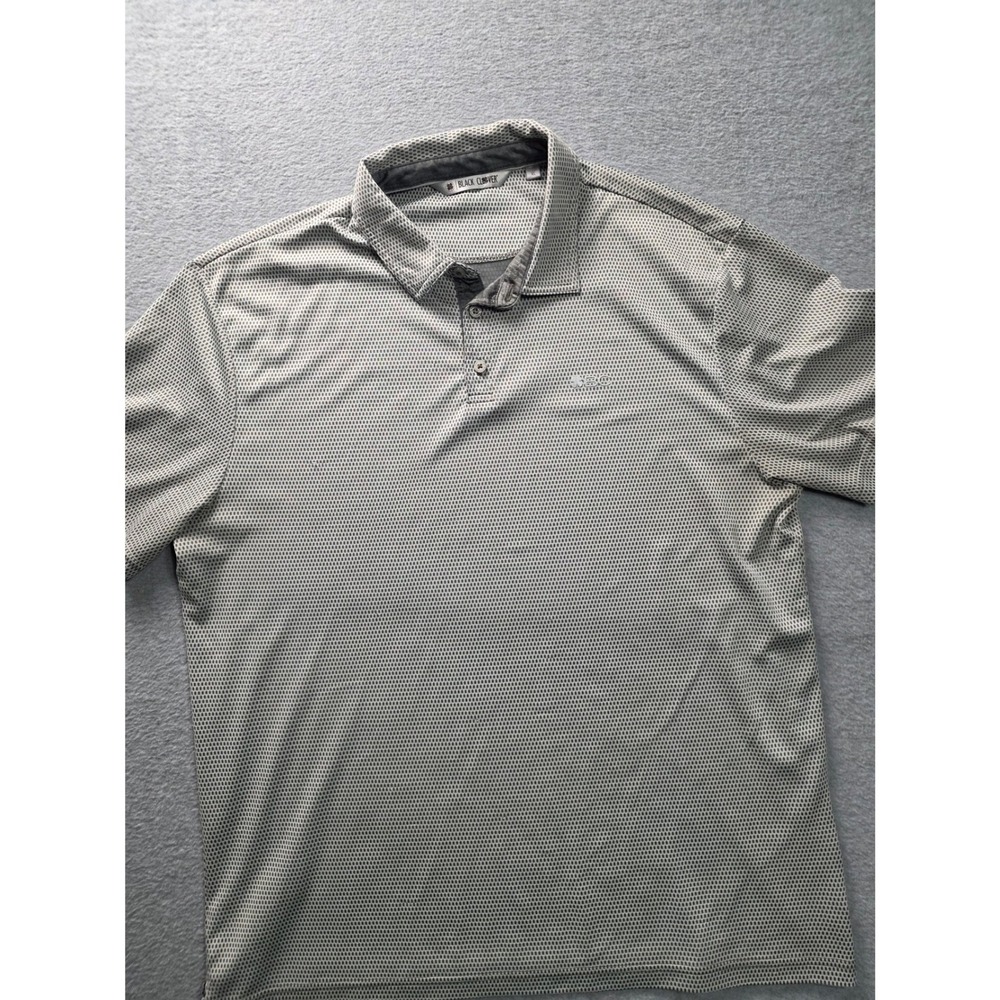 Black Clover Live Lucky Mens XL Grey Geometric Performance Golf Polo Shirt